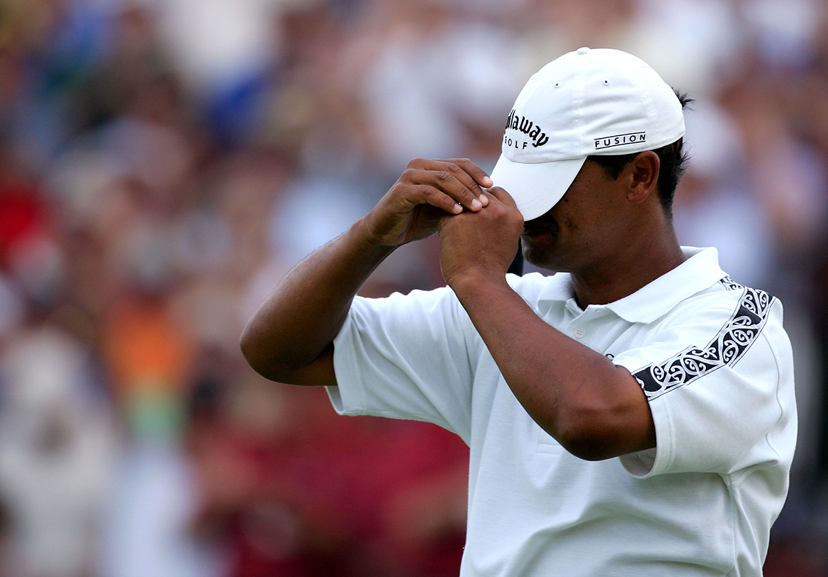 2. Michael Campbell reacts after winning the 2005 U.S. Open Golf Championship at Pinehurst Resort course 2 in Pinehurst North Carolina on June 19 2005