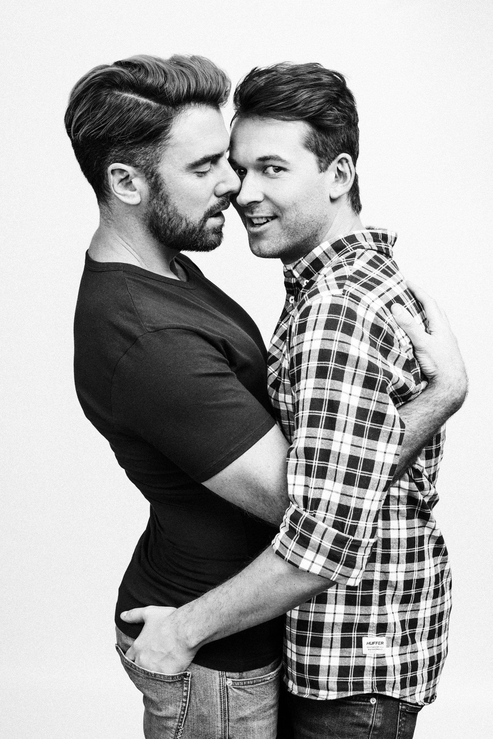 (Jack will appear in a Wellington play soon where he plays a bisexual man.) Tabitha Arthur Photography. Two men embracing
