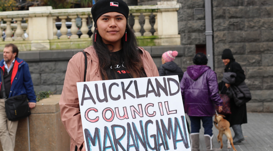 Protestors marched against a new dump they say will 'poison the Kaipara Harbour’