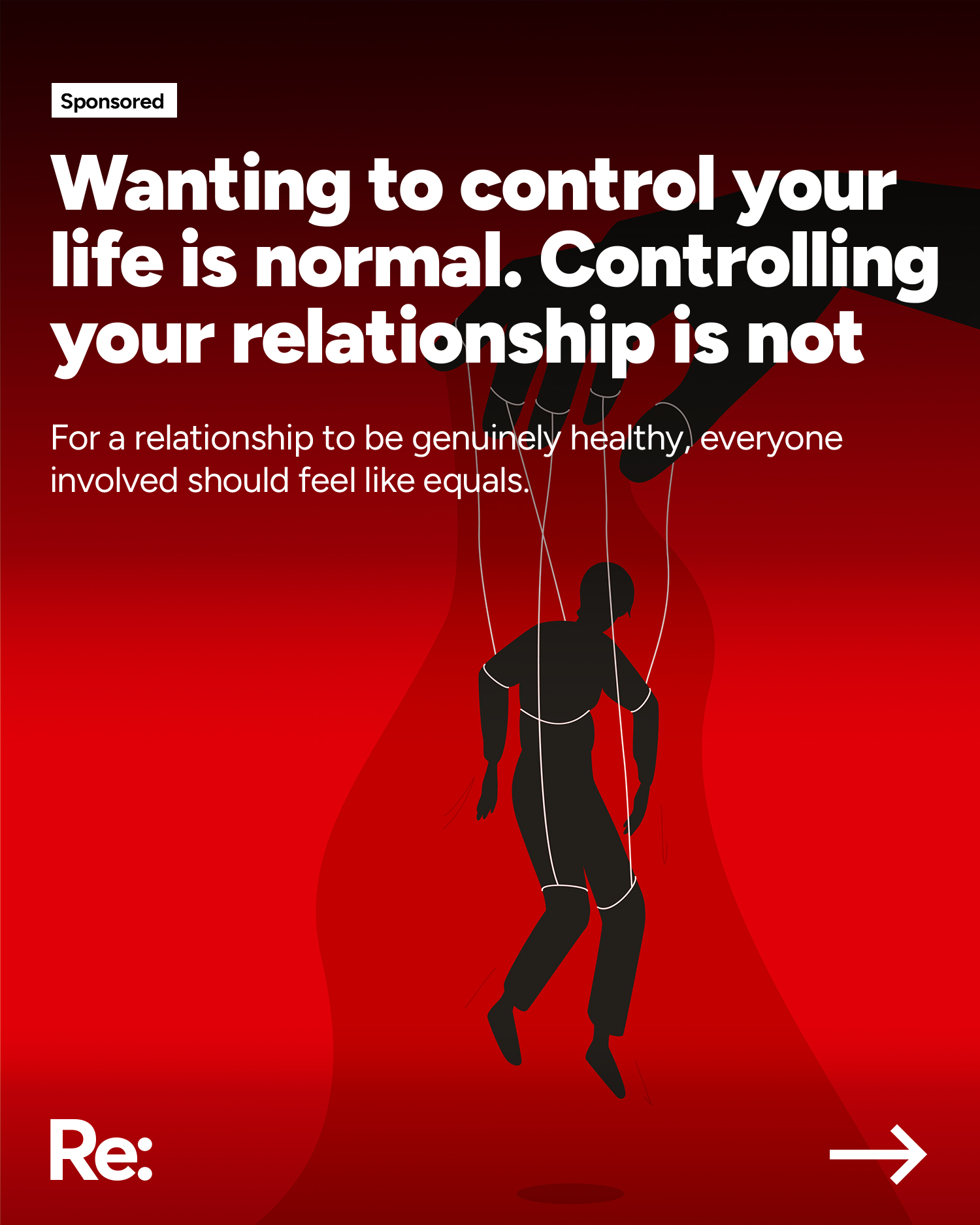 ‘Power should be balanced, with partners having mutual respect.’ 